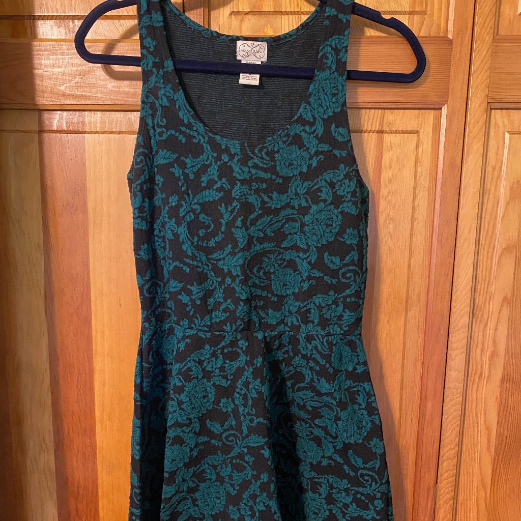 Black And Green Vine Dress